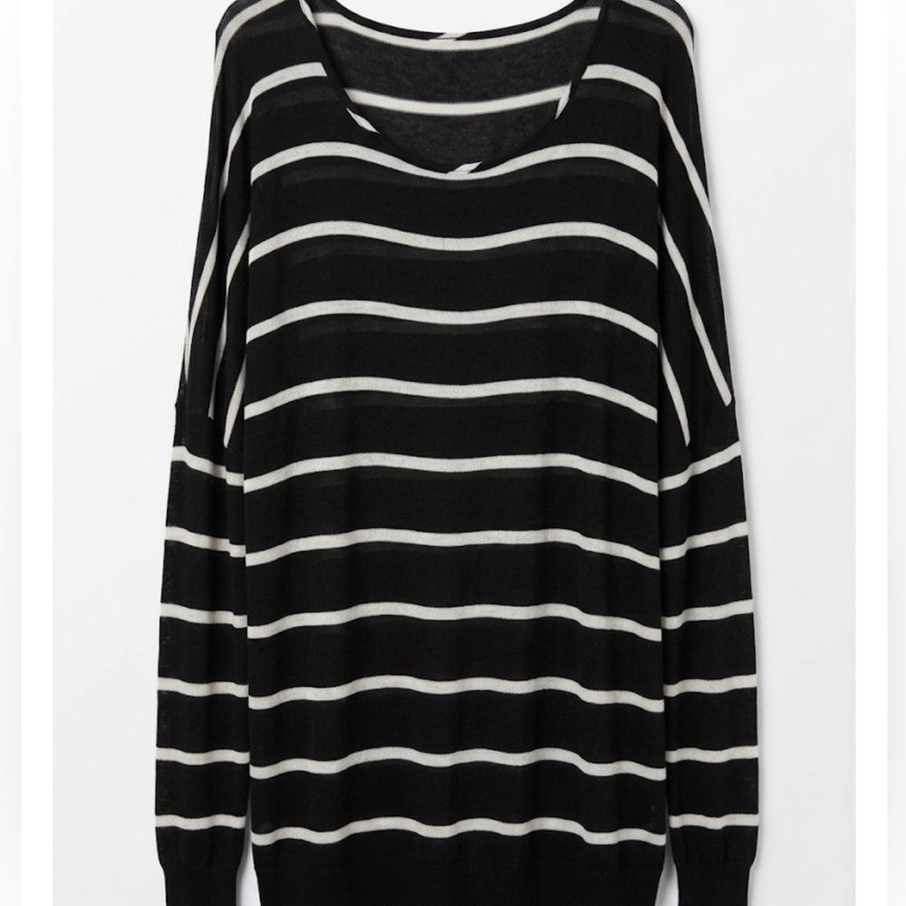 Red Haute Black & White Stripe Cold Shoulder